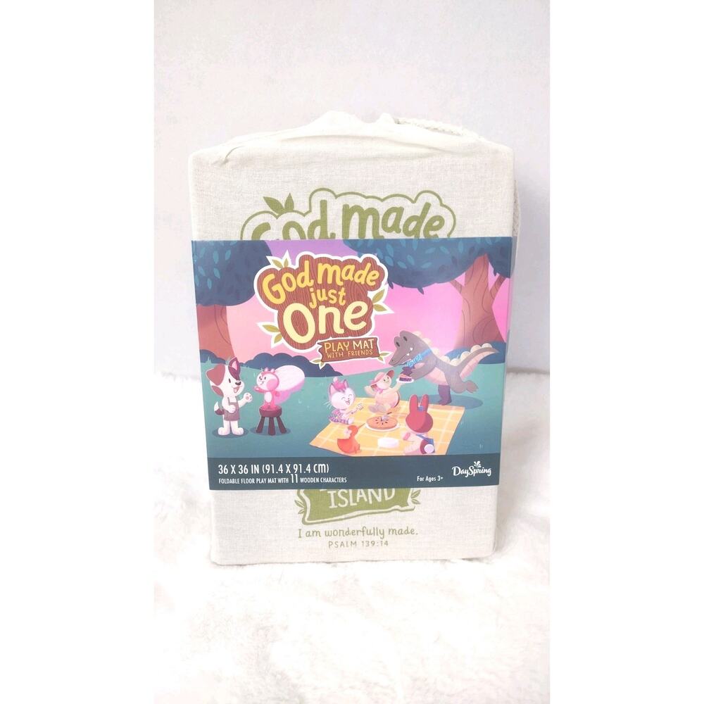 God Made Just One Playmat With Friends~ Wooden Characters~Foldable Mat~NEW